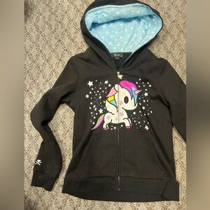 Loungefly Black Hoodie with Colorful Unicorn Design